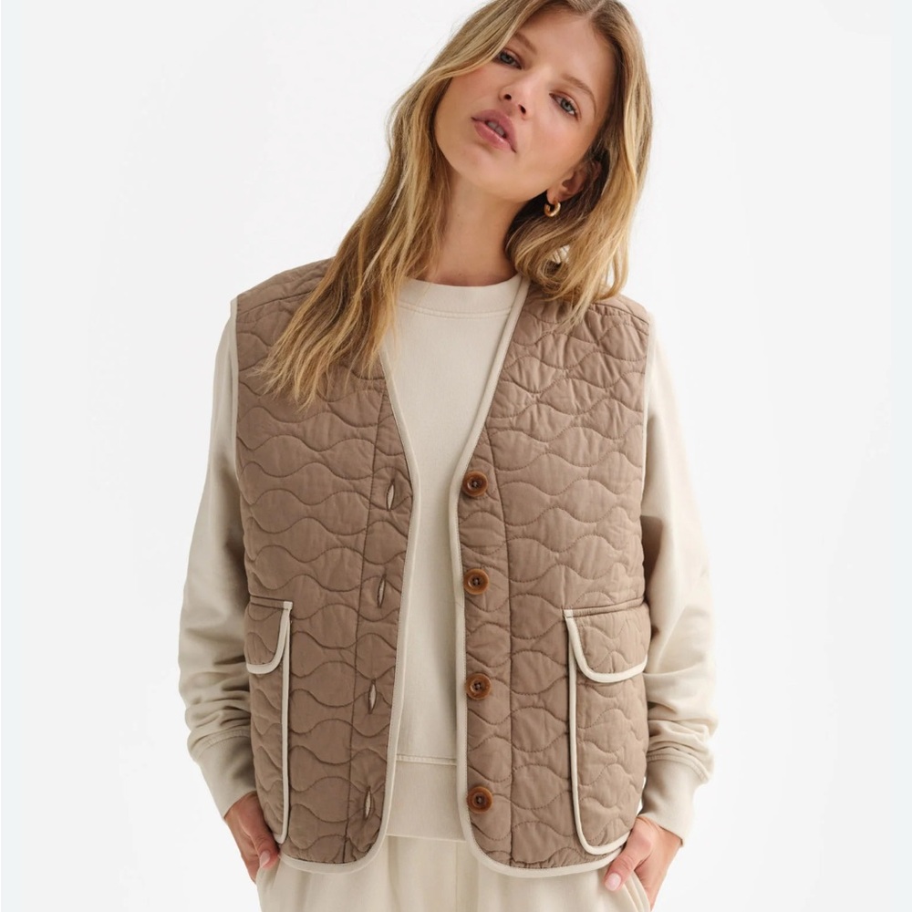 MATE the Label Brown Quilted Vest